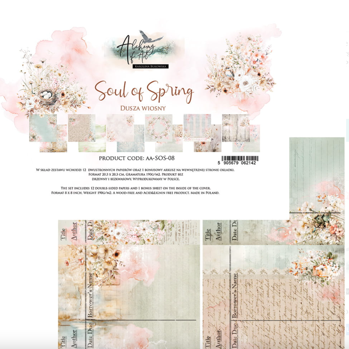 8x8 - Soul Of Spring - 12 Double Sided Paper - Alchemy Of Art