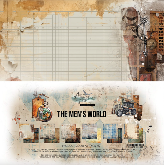 12x12 - The Men's World - 6 Double Sided Paper - Alchemy Of Art