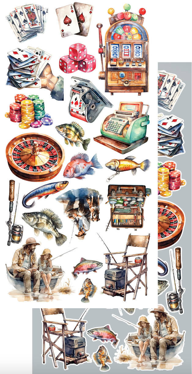 12x6 Cutting Set - The Men's World - 8 Double Sided Paper - Alchemy Of Art