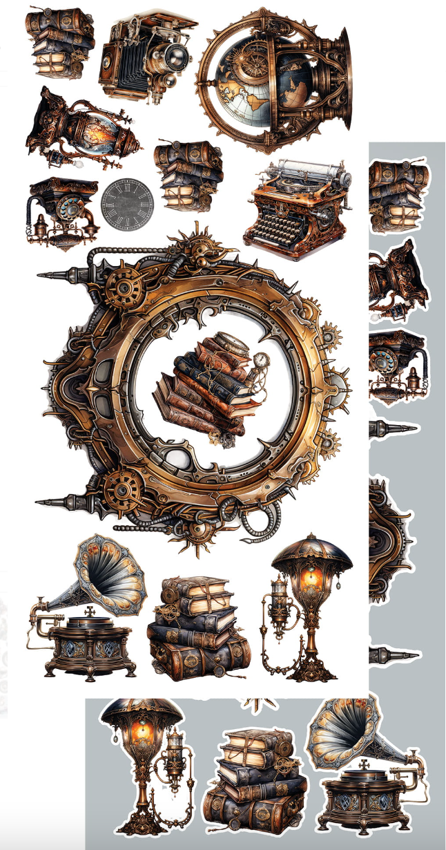 12x6 Cutting Set - The Men's World - 8 Double Sided Paper - Alchemy Of Art