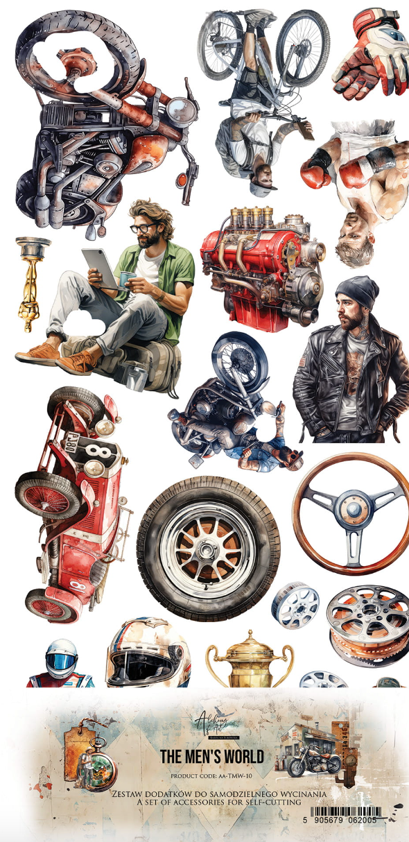 12x6 Cutting Set - The Men's World - 8 Double Sided Paper - Alchemy Of Art