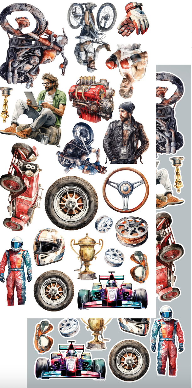 12x6 Cutting Set - The Men's World - 8 Double Sided Paper - Alchemy Of Art