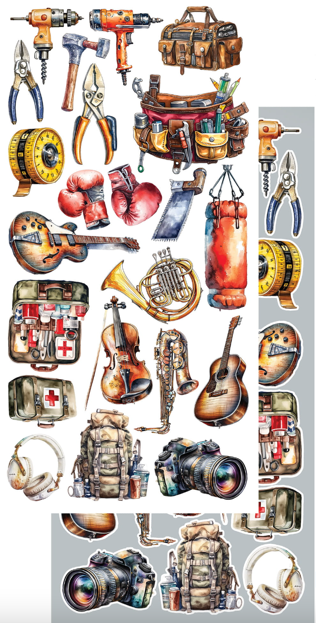 12x6 Cutting Set - The Men's World - 8 Double Sided Paper - Alchemy Of Art