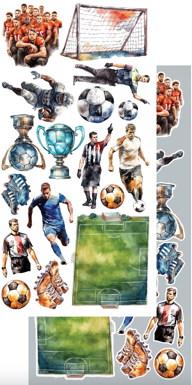 12x6 Cutting Set - The Men's World - 8 Double Sided Paper - Alchemy Of Art