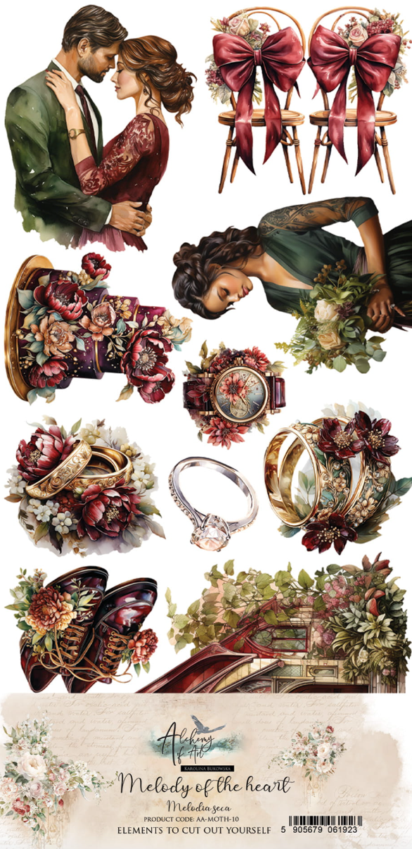 12x6 Cutting Set - Melody Of The Heart - 6 Double Sided Paper - Alchemy Of Art