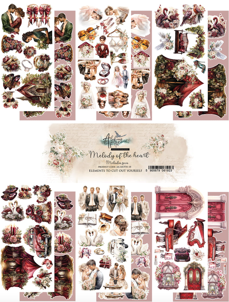 12x6 Cutting Set - Melody Of The Heart - 6 Double Sided Paper - Alchemy Of Art