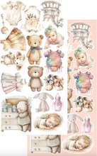 6x12 - Hello Baby - Fussy Cutting Set - Baby Girl - 8 Double Sided Papers - Alchemy Of Art