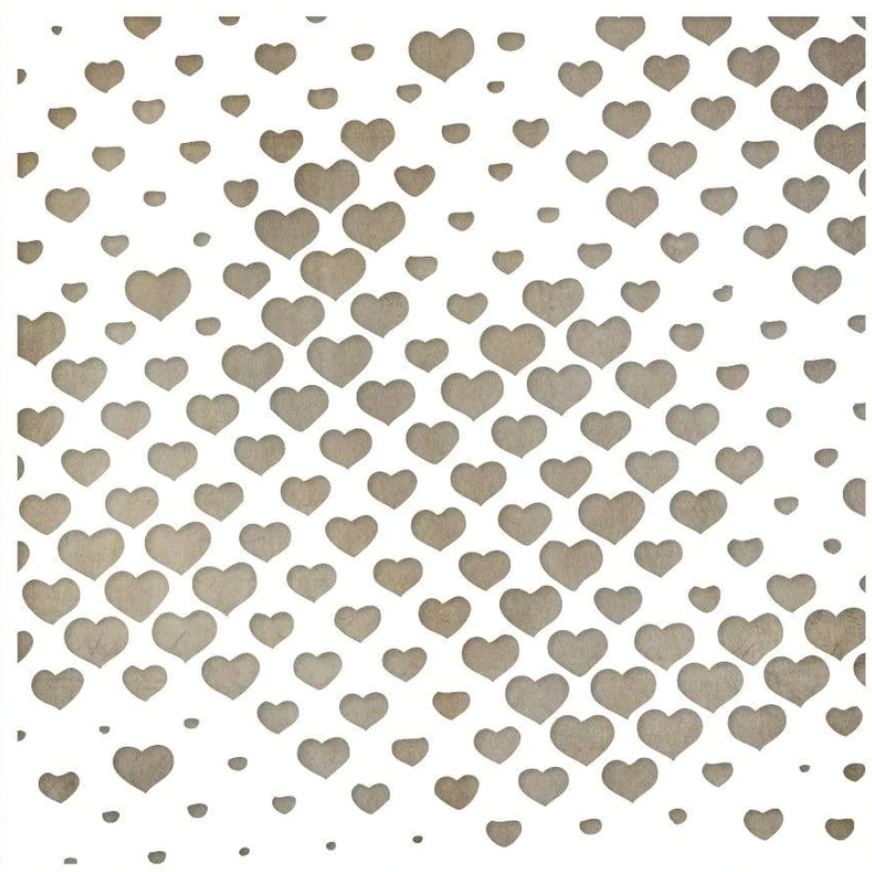 Stencil - Halftone Heart - Paper Rose