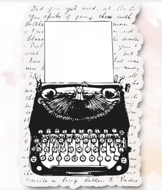 Typewriter - Clear Stamp - Love In The Moon