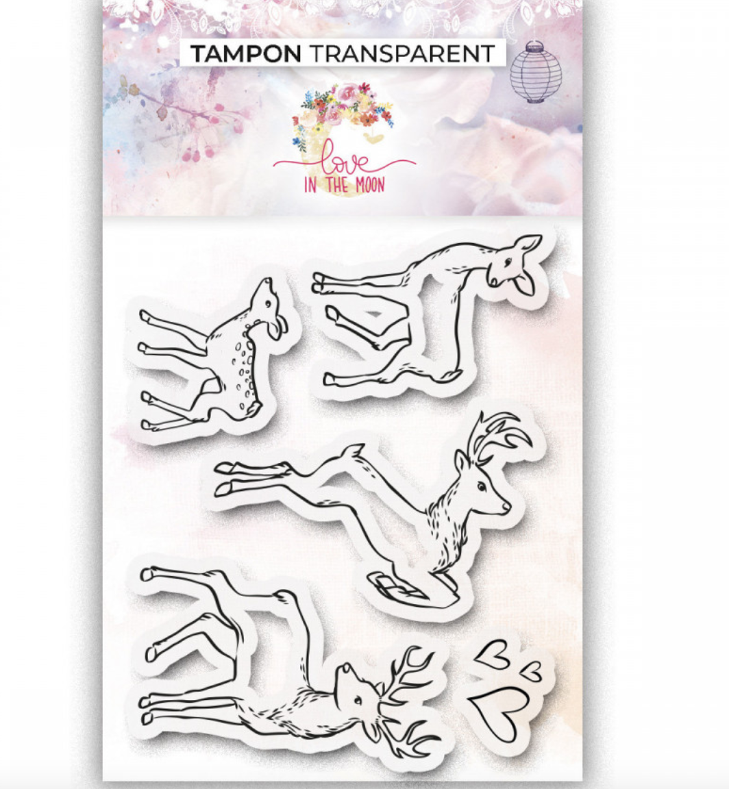 Deer - Cerfs De Noel - Clear Stamp Set - Love In The Moon