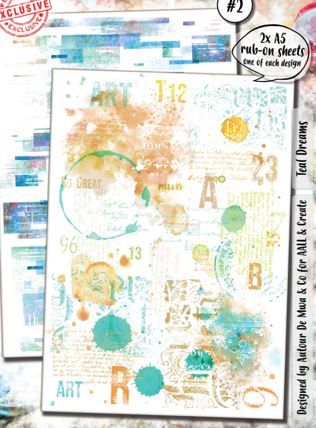 Teal Dreams - A5 Rub Ons - #2 - Aall and Create