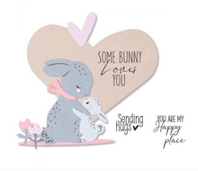 Stamp and Die - Bunny Love - Framelits Die Set 8PK w/5PK Stamps - Sizzix