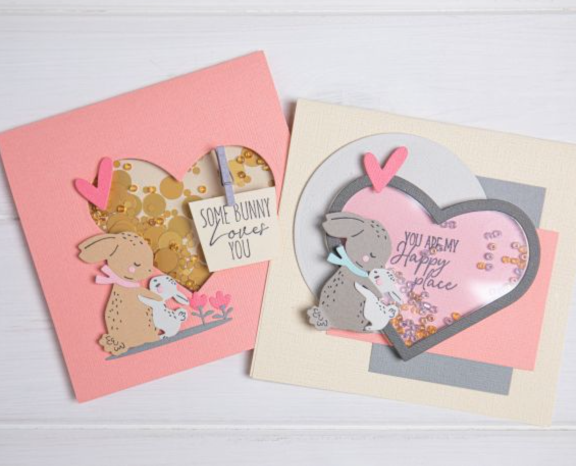 Stamp and Die - Bunny Love - Framelits Die Set 8PK w/5PK Stamps - Sizzix
