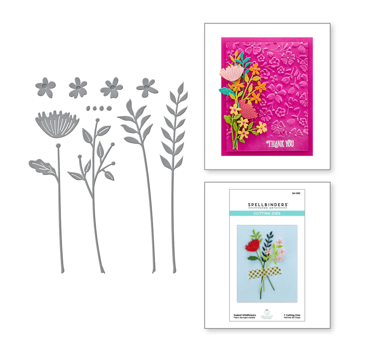 Die - Sealed Wildflowers - Floral Reflection Collection - Spellbinders