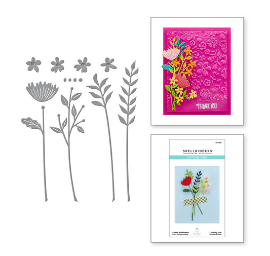 Die - Sealed Wildflowers - Floral Reflection Collection - Spellbinders