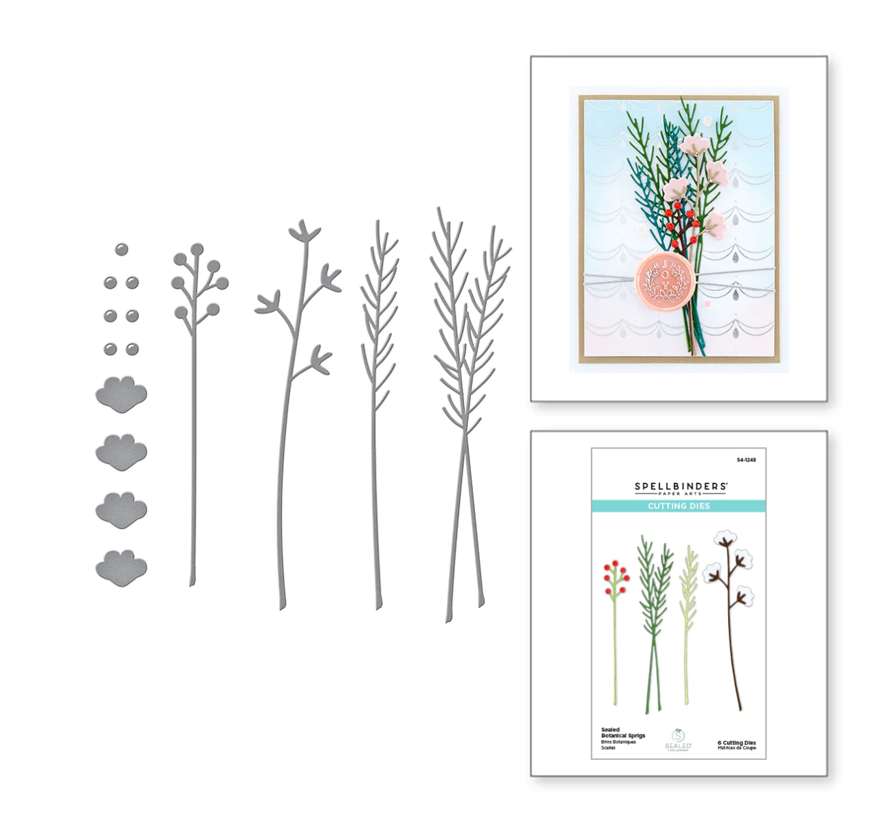 Die - Sealed Botanical Sprigs - Sealed For The Holidays Collection - Spellbinders