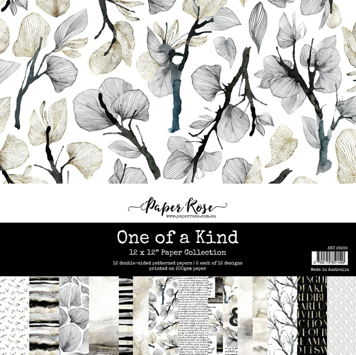 12 x 12 Inch - One Of A Kind - Double Sided Paper - Paper Rose