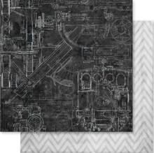 12 x 12 Inch - Blueprint - Double Sided Paper - Paper Rose