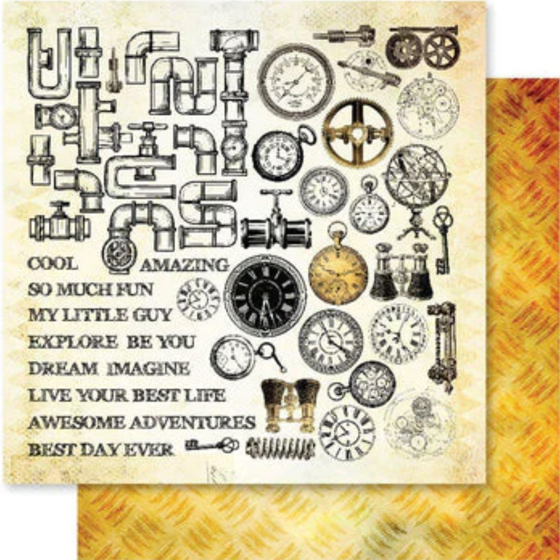 6x6 Inch - Blueprint - Double Sided Paper - Paper Rose