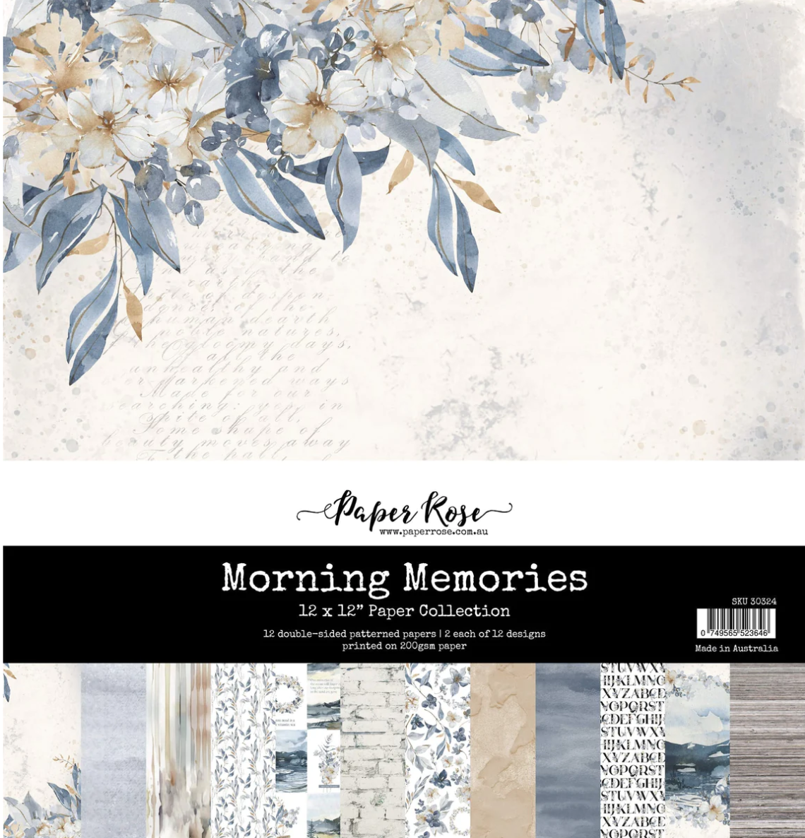 12 x 12 Inch - Morning Memories - Double Sided Paper - Paper Rose