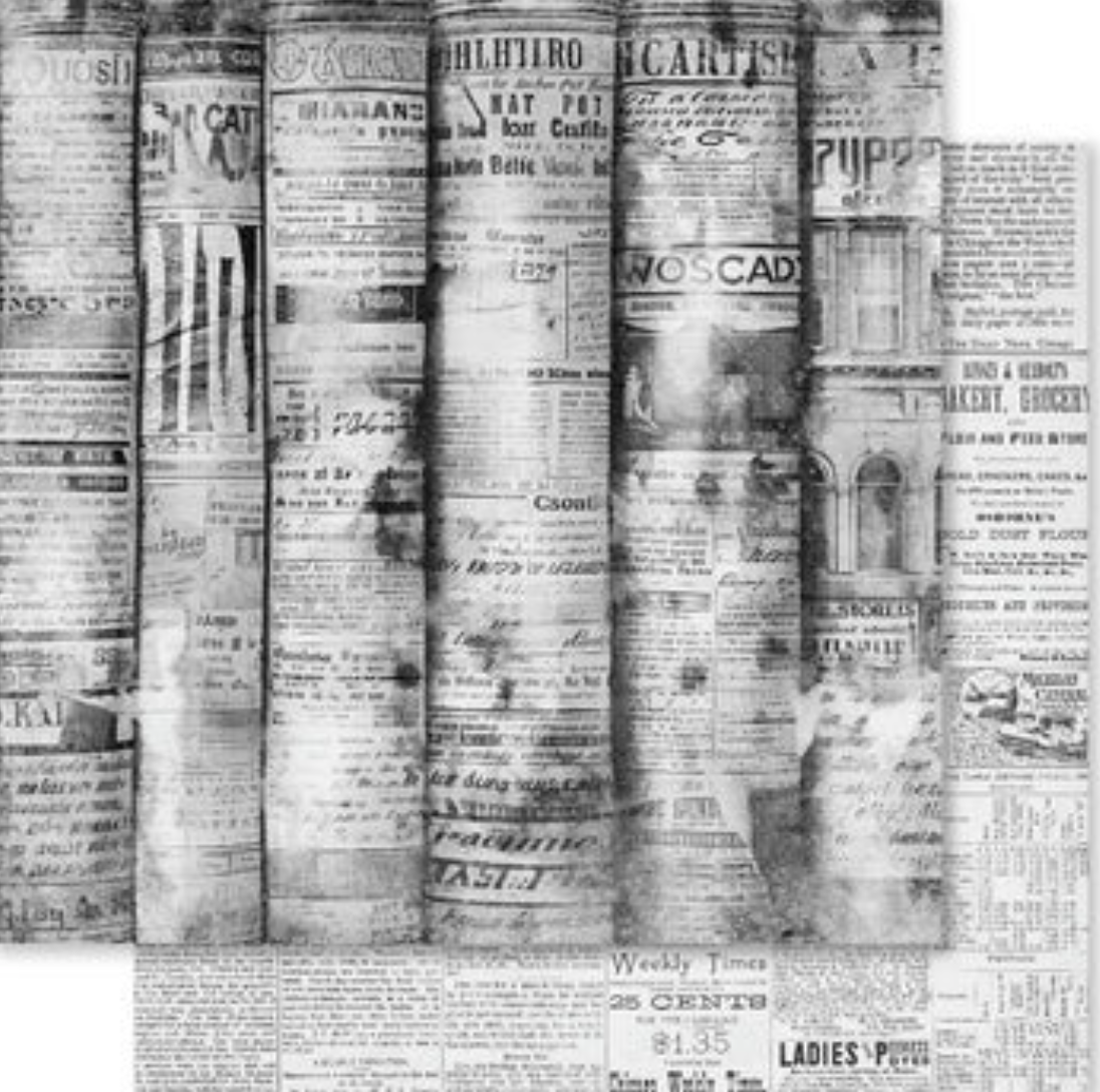 6x6 Inch - Fine Print - Double Sided Paper - Paper Rose