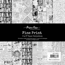 6x6 Inch - Fine Print - Double Sided Paper - Paper Rose