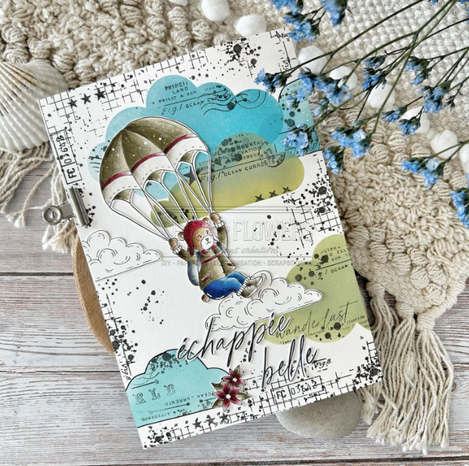 Clear Stamp - Stain Background - Fond Tache - Chou and Flowers