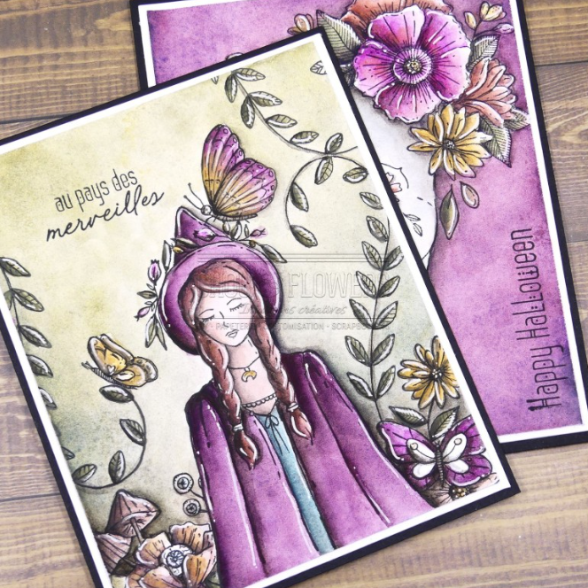 Rubber Stamp - The Witch - LA SORCIERE - Chou and Flowers