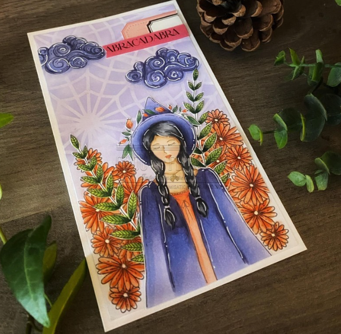 Rubber Stamp - The Witch - LA SORCIERE - Chou and Flowers