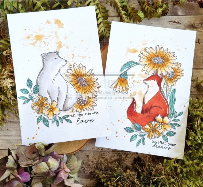 Clear Stamp - The Schoolbag - LE CARTABLE - Chou and Flowers