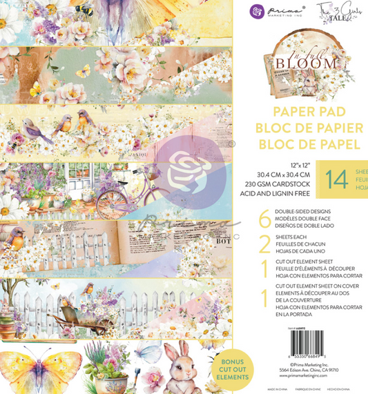6x6 Paper Pad - In Full Bloom - Prima Marketing - Double Sided Paper - 26/Pkg