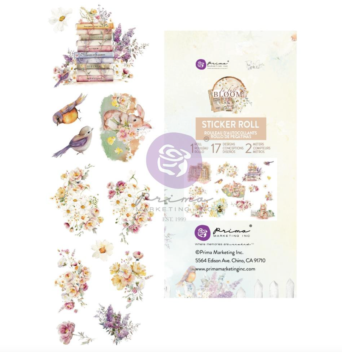 Secondometer Sticker Sticker Roll - 2 Meters - In Full Bloom - Prima Marketing