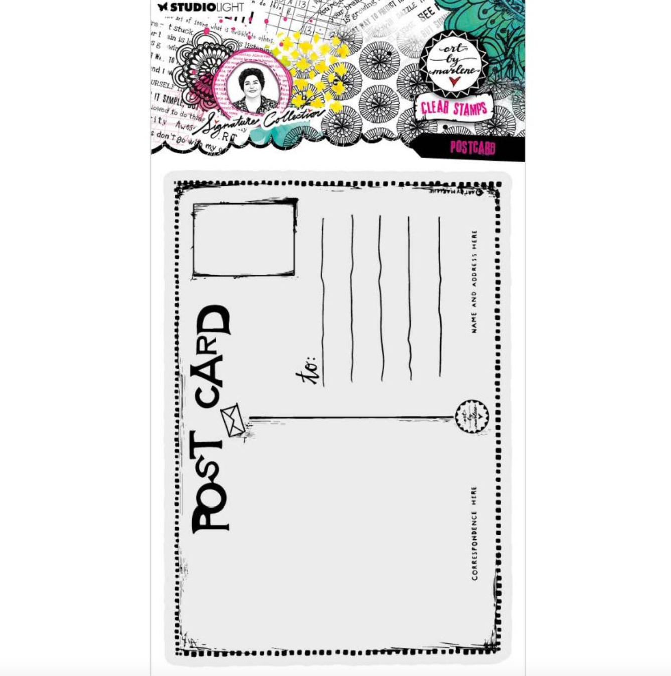 Clear Stamp - Post Card - Art By Marlene Signature Collection - Studio Light