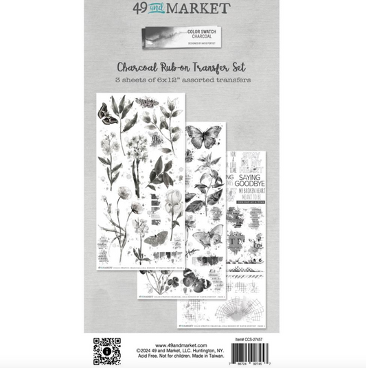 Rub-On Transfer Set - Color Swatch: Charcoal - 49 and Market