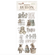 Rub-On - 4x8.5 Inch - Brocante Antiques Teddy Bear - Stamperia