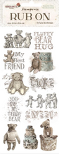 Rub-On - 4x8.5 Inch - Brocante Antiques Teddy Bear - Stamperia