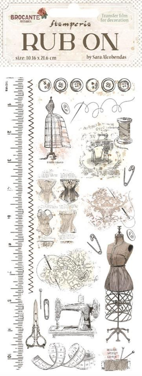 Rub-On - 4x8.5 Inch - Brocante Antiques Mannequin - Stamperia
