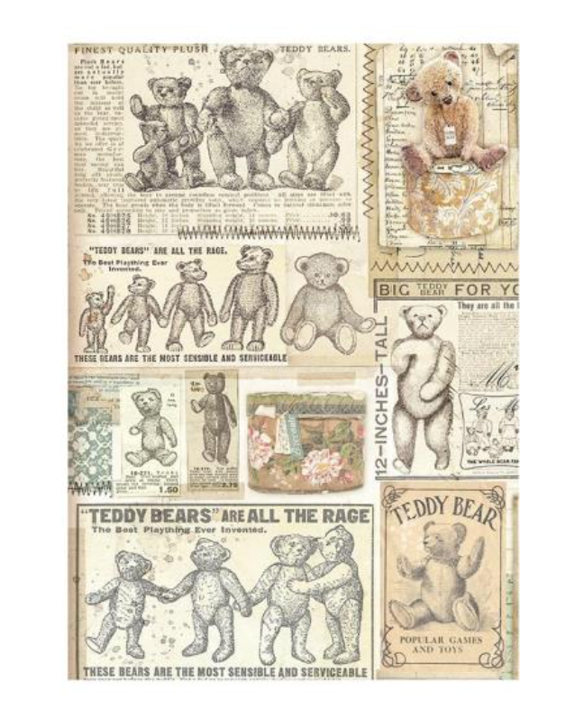 Assorted Rice Paper Backgrounds A6 8/Pkg - Brocante Antiques - Stamperia