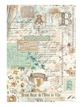 Assorted Rice Paper Backgrounds A6 8/Pkg - Brocante Antiques - Stamperia