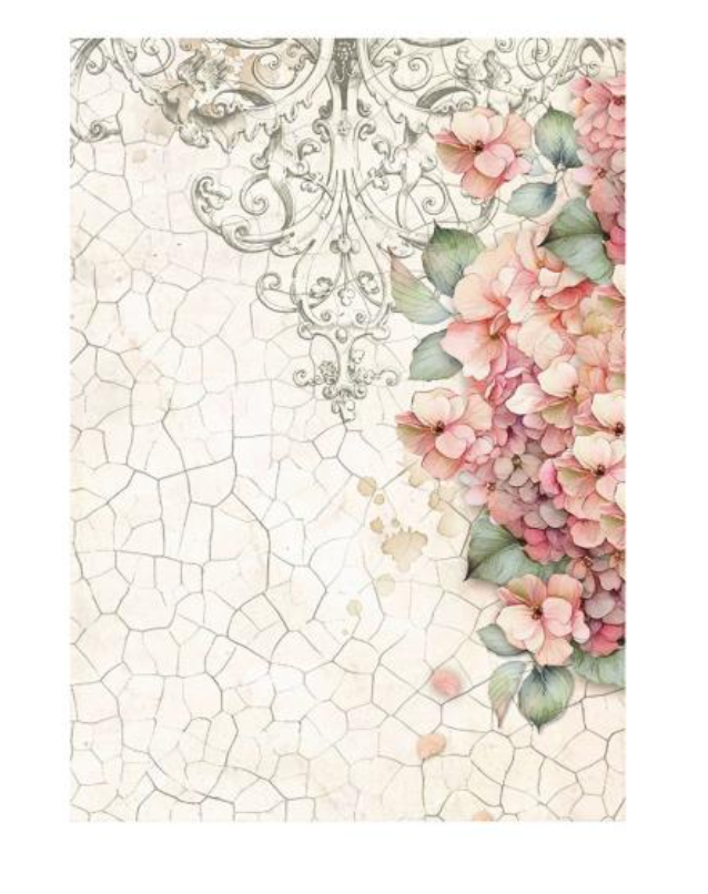 Assorted Rice Paper Backgrounds A6 8/Pkg - Brocante Antiques - Stamperia