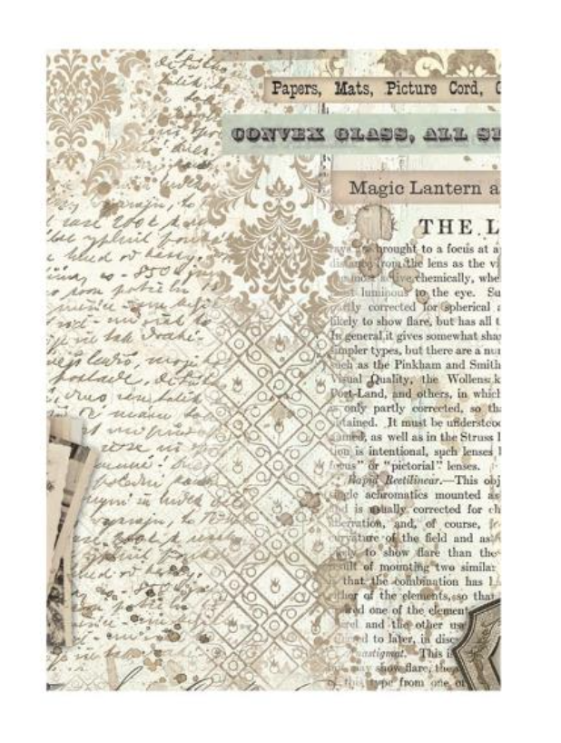 Assorted Rice Paper Backgrounds A6 8/Pkg - Brocante Antiques - Stamperia