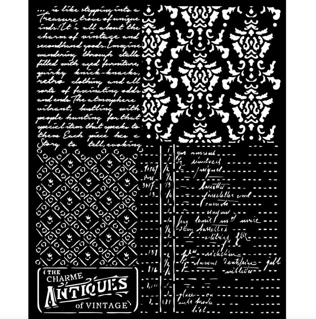 Stencil - 7.87 X9.84 Inch - Brocante Antiques Mixed Patterns - Stamperia