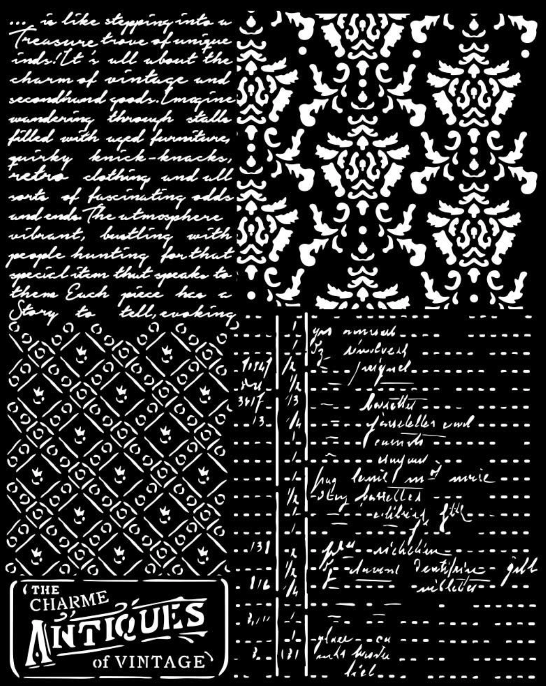Stencil - 7.87 X9.84 Inch - Brocante Antiques Mixed Patterns - Stamperia