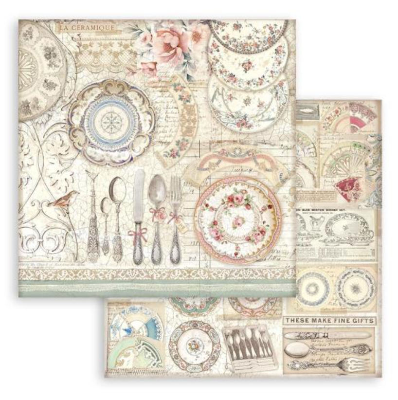 8x8 - Brocante Antique - Double-Sided Paper Pad - 10/Pkg - Stamperia