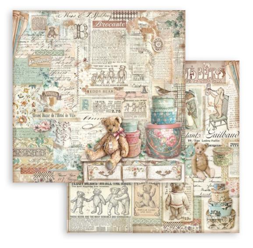 8x8 - Brocante Antique - Double-Sided Paper Pad - 10/Pkg - Stamperia