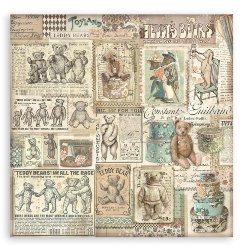 8x8 - 22/Pkg - Brocante Antique - Single-Sided Paper Pad 8"X8" - Stamperia