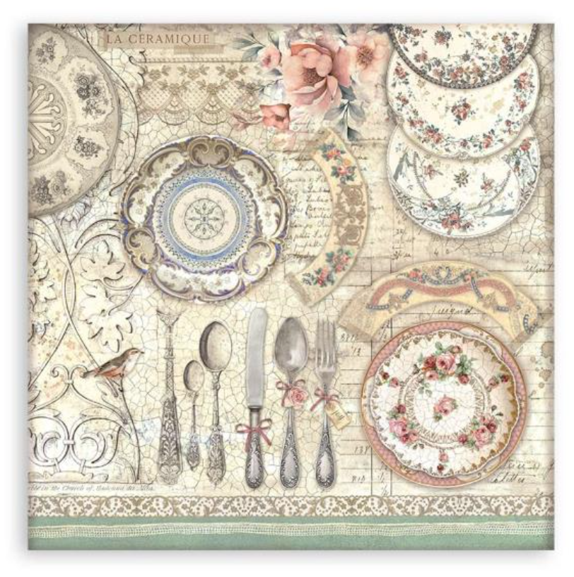 8x8 - 22/Pkg - Brocante Antique - Single-Sided Paper Pad 8"X8" - Stamperia