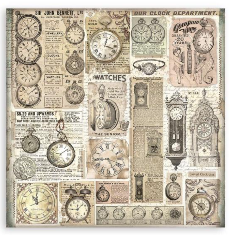 8x8 - 22/Pkg - Brocante Antique - Single-Sided Paper Pad 8"X8" - Stamperia