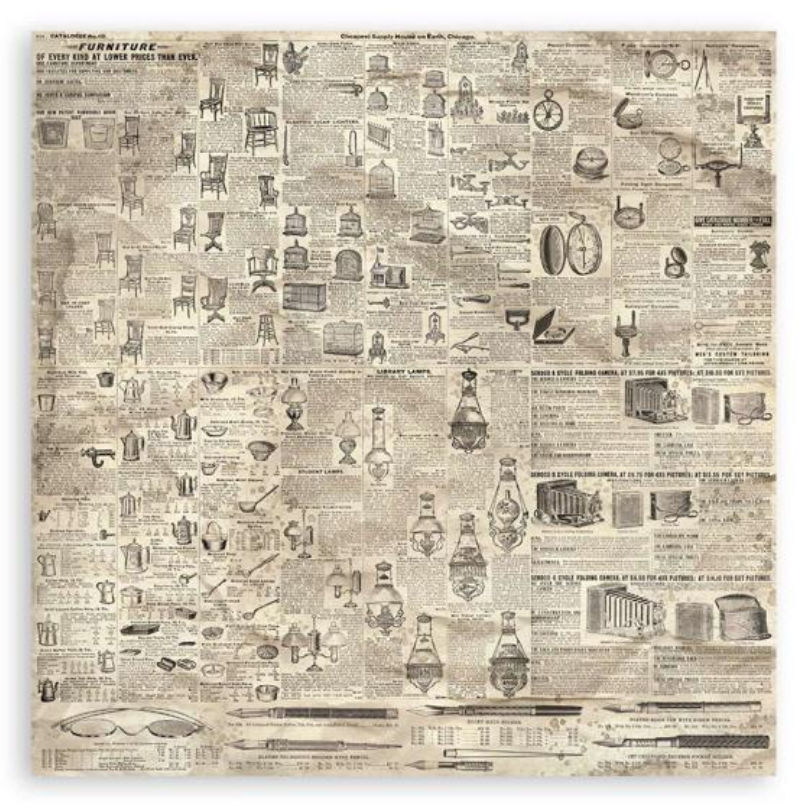 8x8 - 22/Pkg - Brocante Antique - Single-Sided Paper Pad 8"X8" - Stamperia