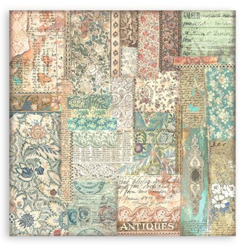 8x8 - 22/Pkg - Brocante Antique - Single-Sided Paper Pad 8"X8" - Stamperia